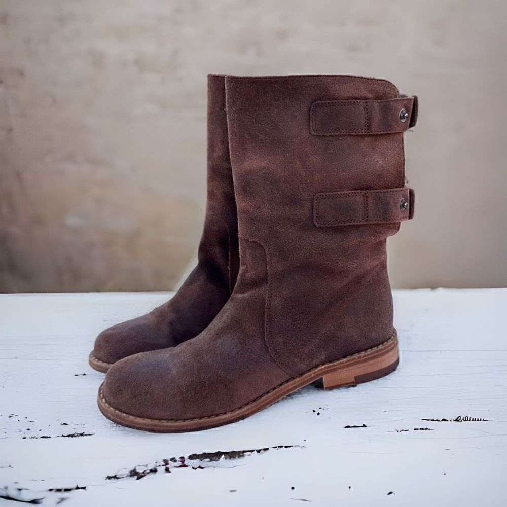 Eileen fisher all leather snap back convertible boots women’s size 5 brown